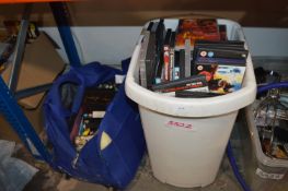 Laundry Bin and Holdall of DVDs