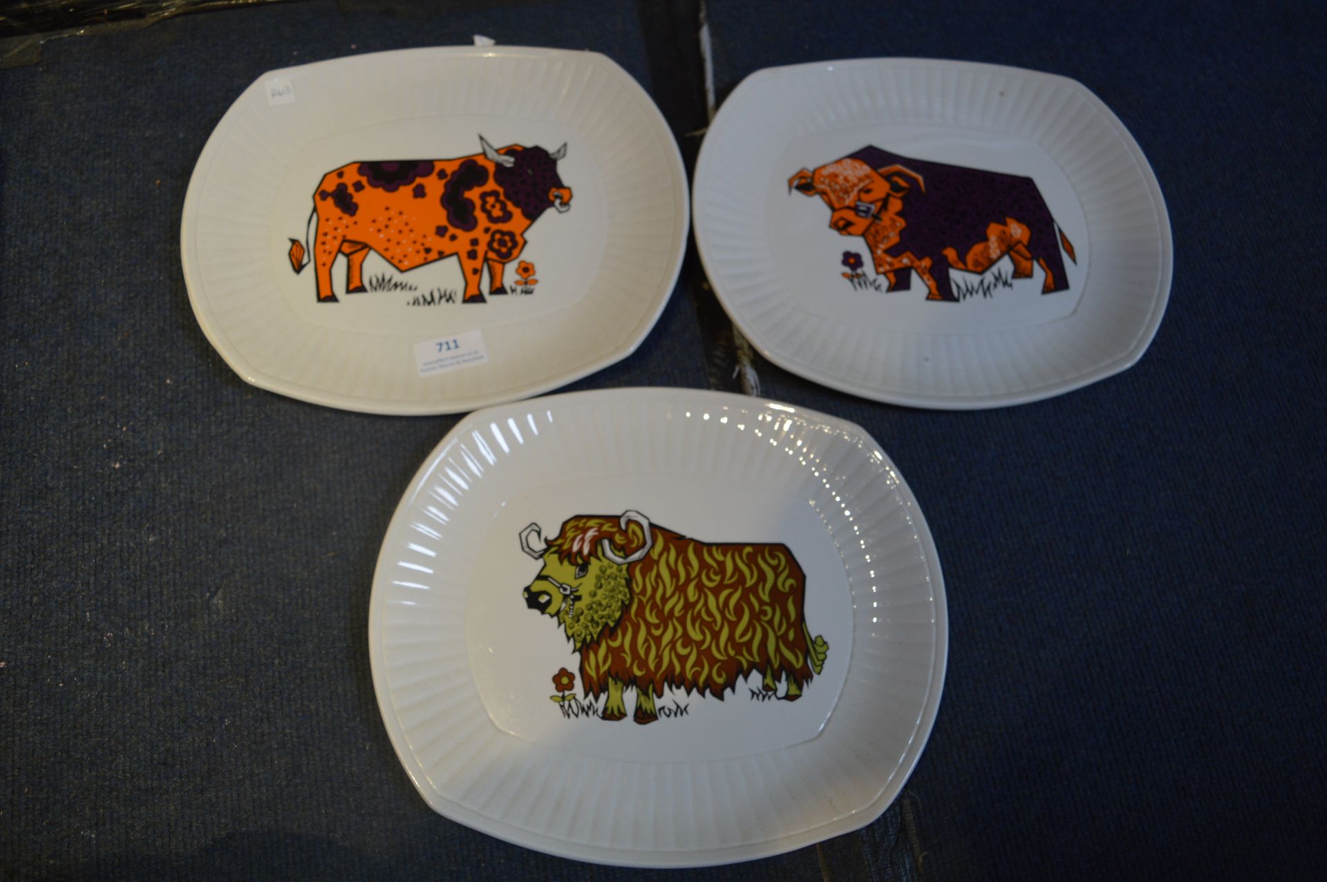 Three Beefeater Bull Plates