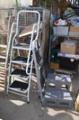 Four Tread Folding Step Ladder, and Folding Step S