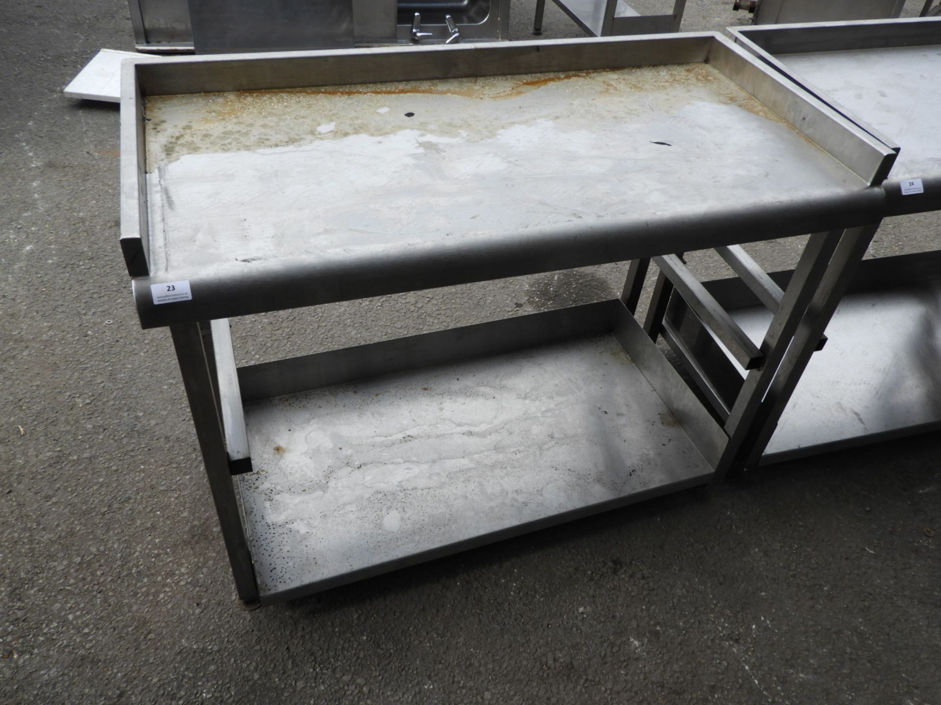 *Back of Bar Stainless Steel Preparation Table with Upstand to Rear and Sides, and Undershelf