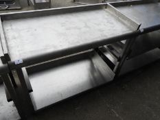 *Back of Bar Stainless Steel Preparation Table with Upstand to Rear and Sides, and Undershelf