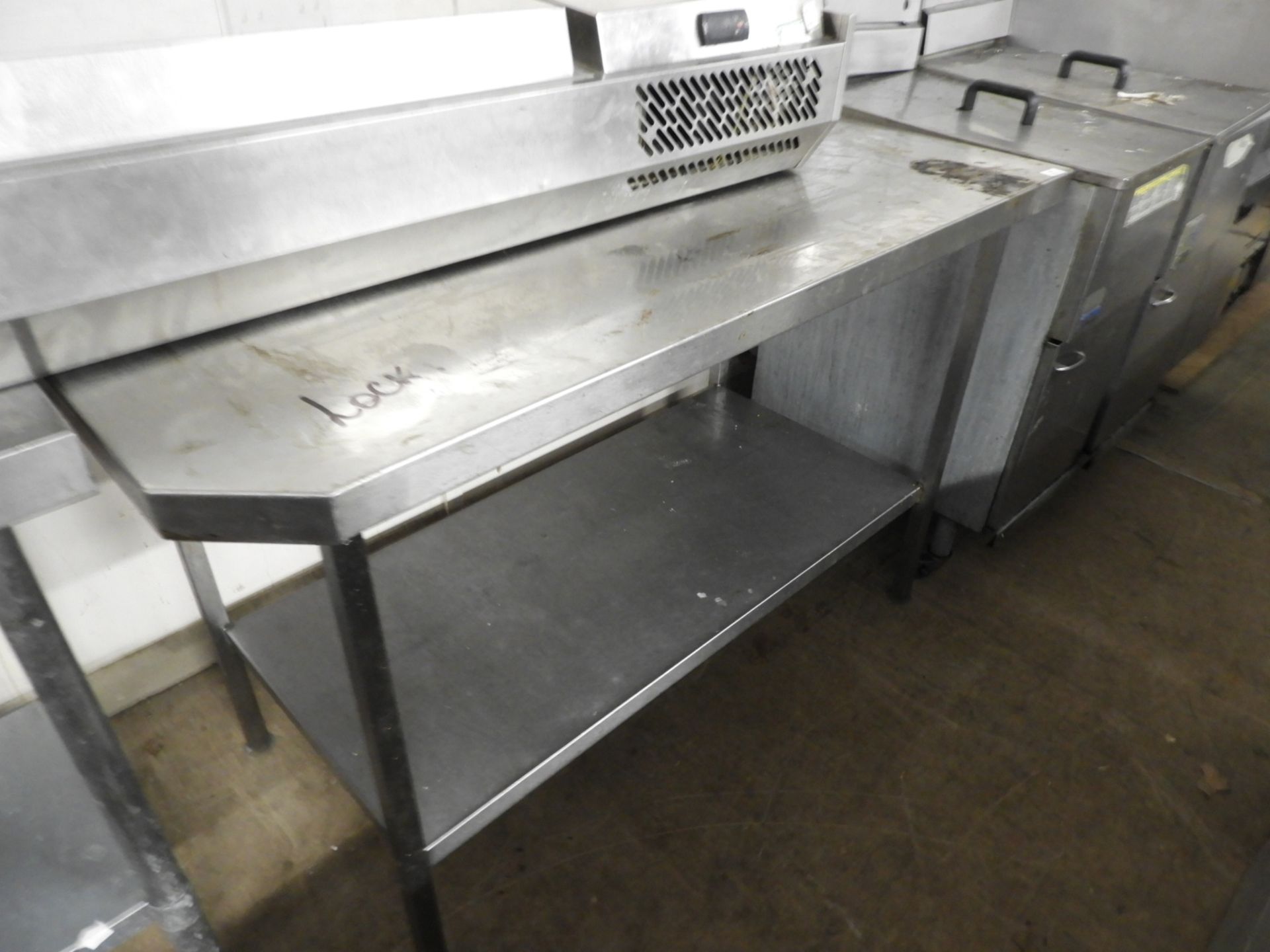 *Stainless Steel Shaped Preparation Table Upstand to Rear and Undershelf