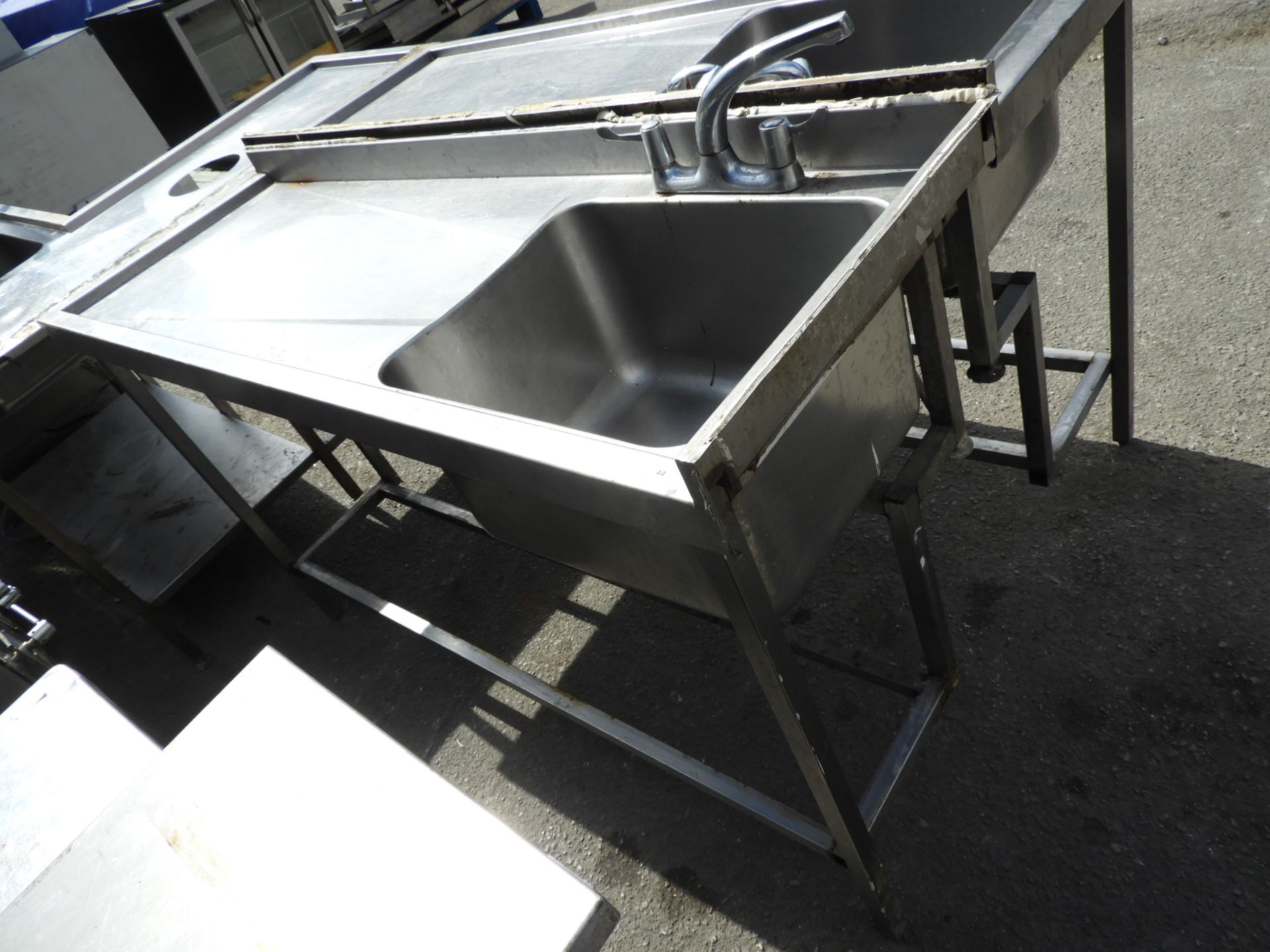 *Custom Made Stainless Steel Sink Unit with Left Hand Drainer 158x55cm