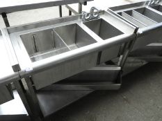 *Back of Bar Insulated Segregated Sink Unit and Waste Sink with Undershelf and Bottle Holder