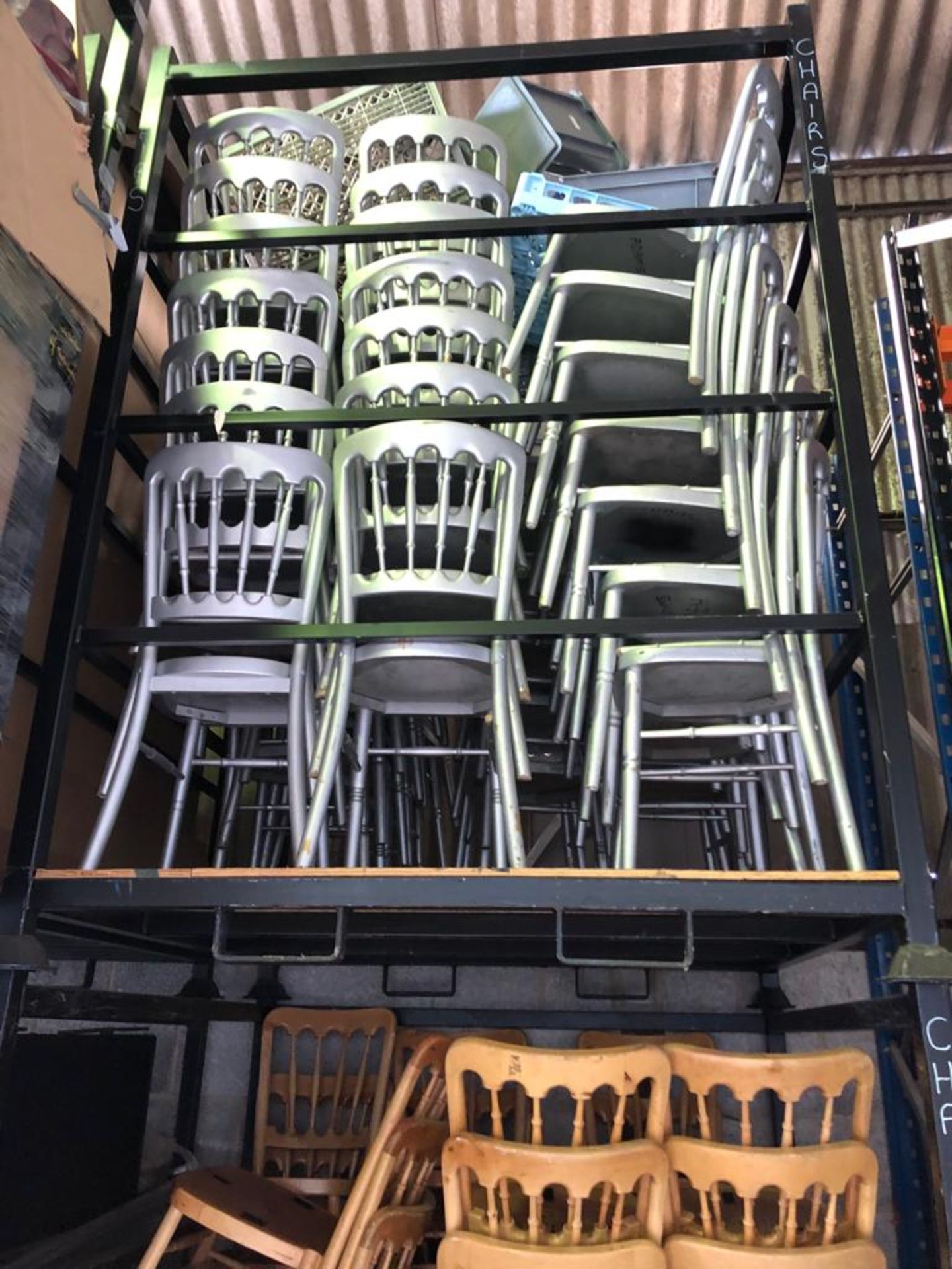 56 x Silver Banqueting Chairs - No Seat Pad - With Stilliage Collection From Grantham NG32 2AG on