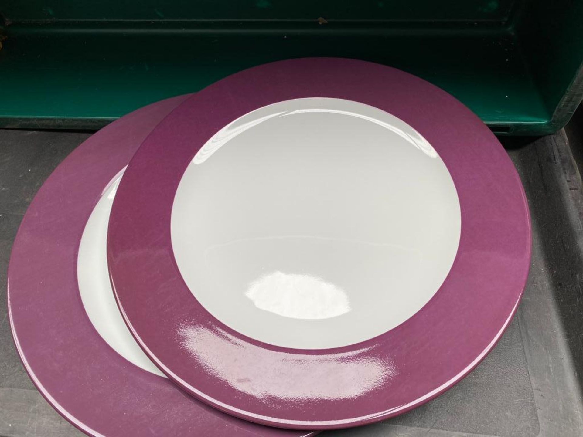 110 x schowold germany brand 12inch purple rimmed plate Collection From Waltham Abbey - EN9 1FE on