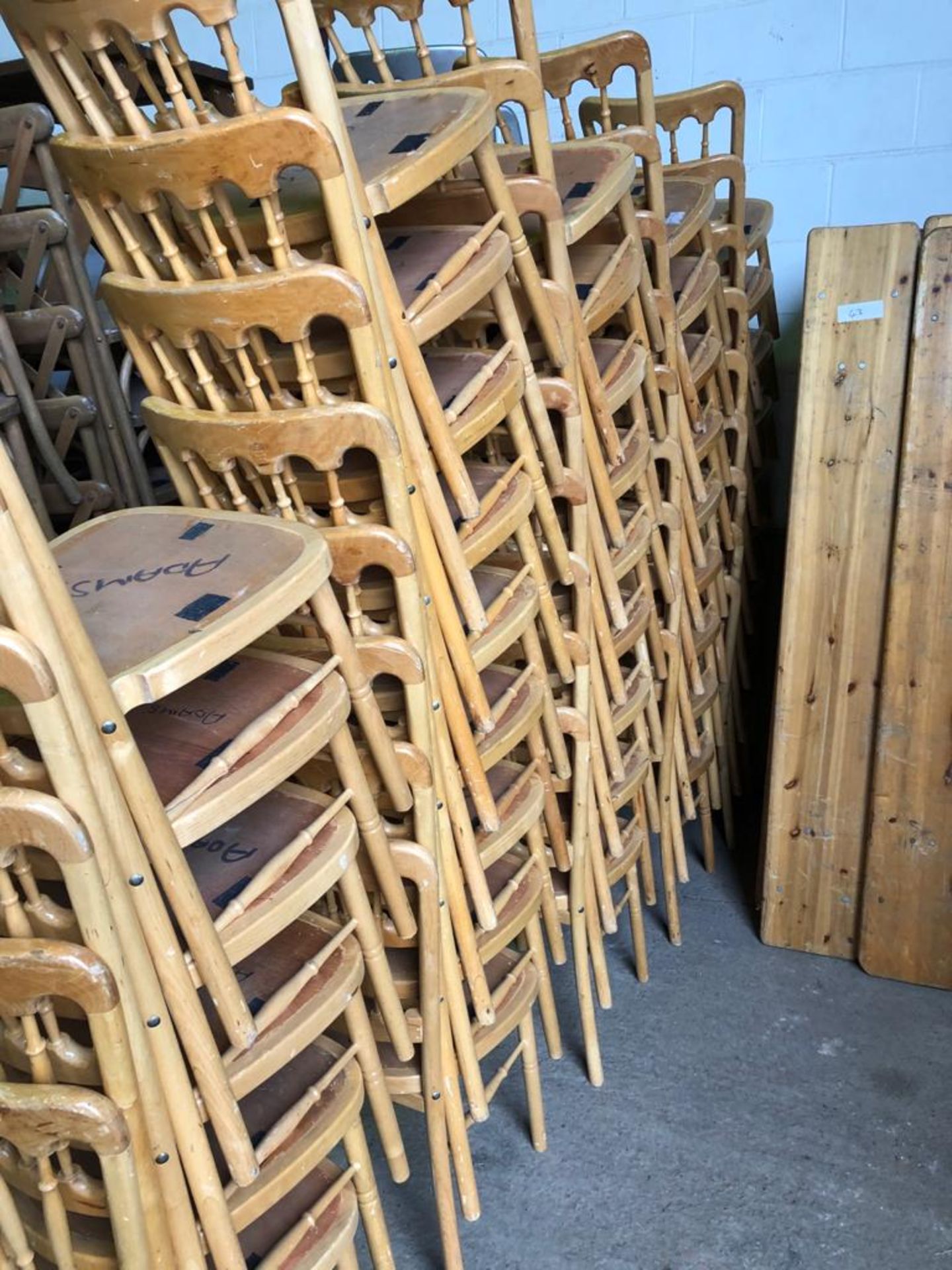 42 x Natural Banqueting Chairs - No Pads Collection From Grantham NG32 2AG on 19th and 20th May 10am
