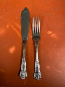 Kings Cutlery Set, Stainless Steel, 100 x fish knife and fish fork Collection From Waltham Abbey -