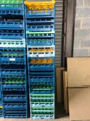 10 x Glass Fries Racks 500/500mm - Mixure of glasses held within crate. 16's, 25's, 36's, 49's