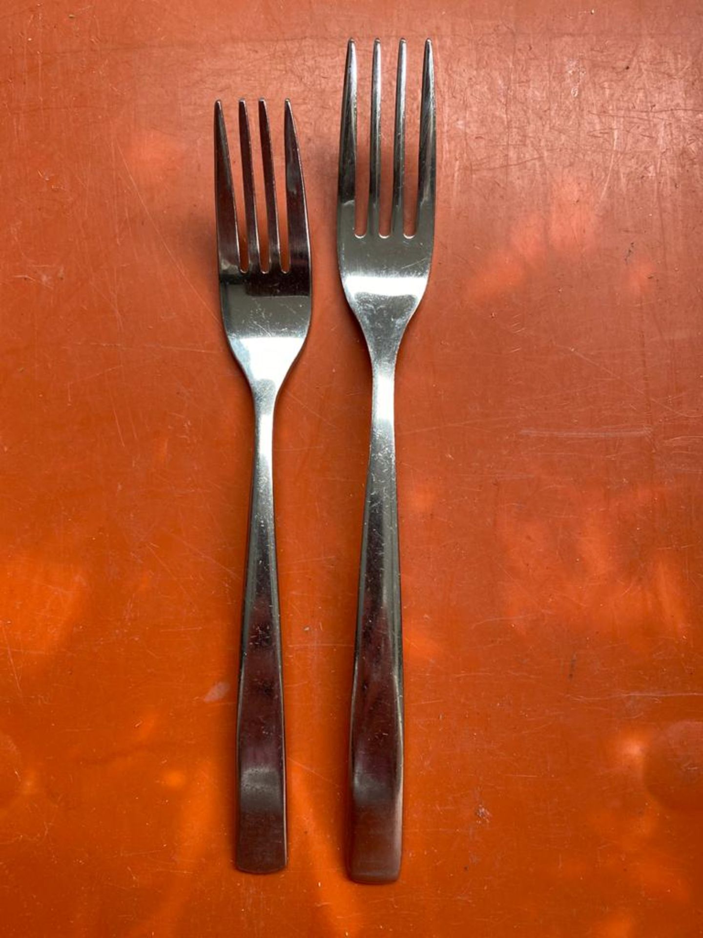 100 x European made, Comas, Barcelona range, 18/10 Stainless steel, Large fork and Small Fork