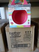 *2 Boxes of Easy Hold Bowls (Pink & Green)