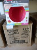 *2 Boxes of 2 Easy Hold Bowls (Pink & Green)