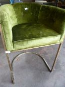 *Brass Framed Raised Tub Chair