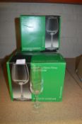 Three Boxes of Wine Glasses and Flutes