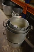 *Four Aluminium Twin Handled Cooking Pots