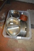 Box of Stainless Steel Serving Dishes