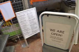 Swinging Advertising Sign and an Aluminium A-Frame