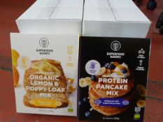 Superfood Bakery Mixes; 6x Lemon & Poppy Loaf and 6x Protein Pancake