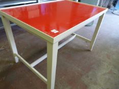 *Raised Edged Oblong Plastic Topped Table 120cm x 80cm x 80cm