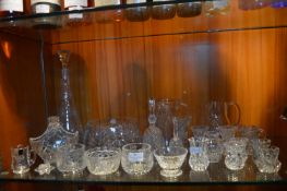 Cut Glass Crystal Decanters, Fruit Bowls, Jugs, et