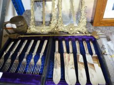 Fish Set, Brass Frames, Cutlery, etc.