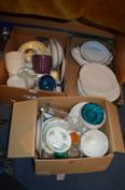 Three Boxes of Pottery and Glassware