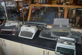 Six Vintage Electric and Manual Type Writers