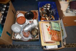 Three Boxes of Kitchenware; Cutlery, Placemats, et
