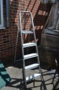 Five Tread Folding Aluminium Step Ladder