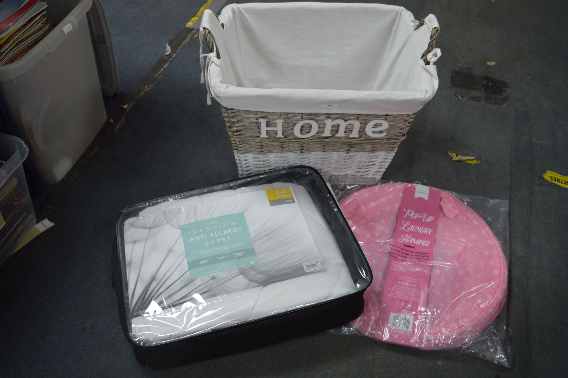 Large Home Wicker Laundry Basket plus Single Duvet