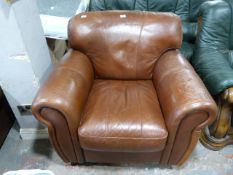 Brown Leatherette Armchair