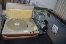 Vintage Philips Portable Record Player and a Proje
