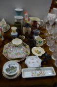 Decorative Pottery Items Including Aynsley, etc.