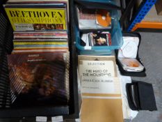 Box of Assorted LPs, Box of CDs and a Bag of Sheet Music
