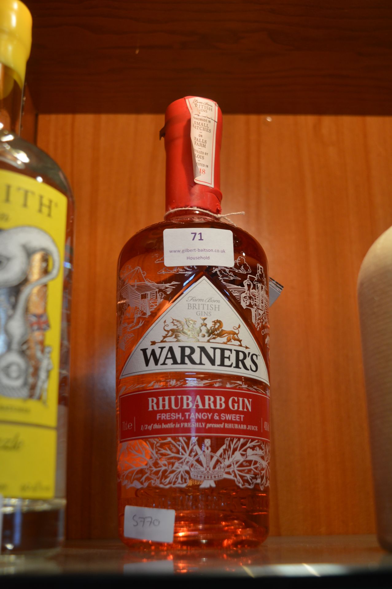 Warners Rhubarb Gin 70cl