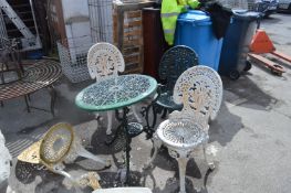 Cast Aluminium Garden Table and Chair (for restora
