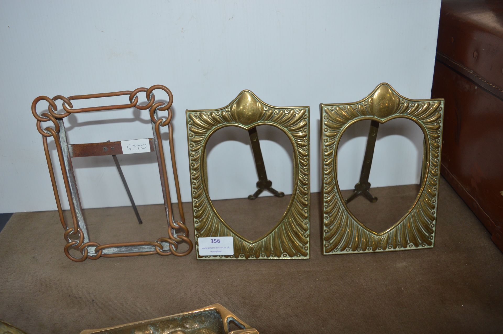 Three Vintage Brass Photo Frames