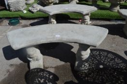 Semicircular Garden Seat with Squirrel Supports