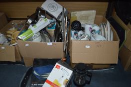 Two Boxes of Kitchenware, Pottery Items, etc.