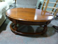 Oval Mahogany Occasional Table with Drawer