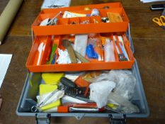 Plastic Toolbox with Assorted Tools