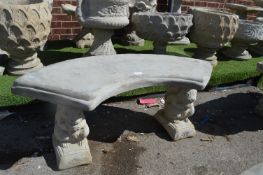 Semicircular Garden Seat with Squirrel Supports