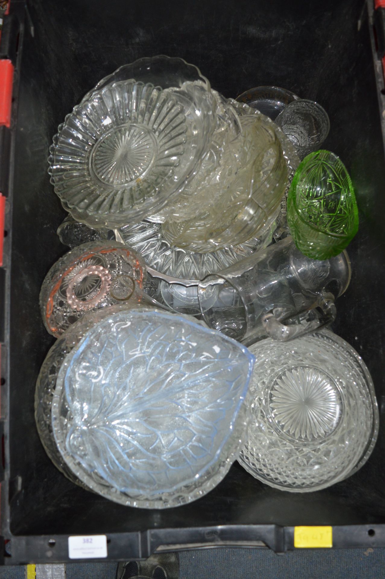 Crate of Glassware; Serving Dishes, Bowls, etc.