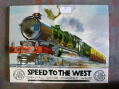 Decorative Picture Tile "GWR Steam Engine" 35.5x28cm