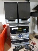Sharp CD and Cassette Player with Speakers