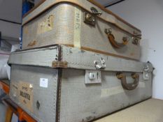 Two Vintage Cases (AF) with Luggage Labels