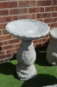 Birdbath with Acanthus Leaf Support