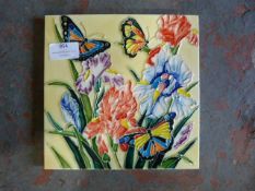 Decorative Picture Tile of Flowers & Butterflies 20x20cm