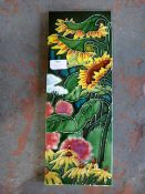 Decorative Picture Tile of Sunflowers 40x15cm