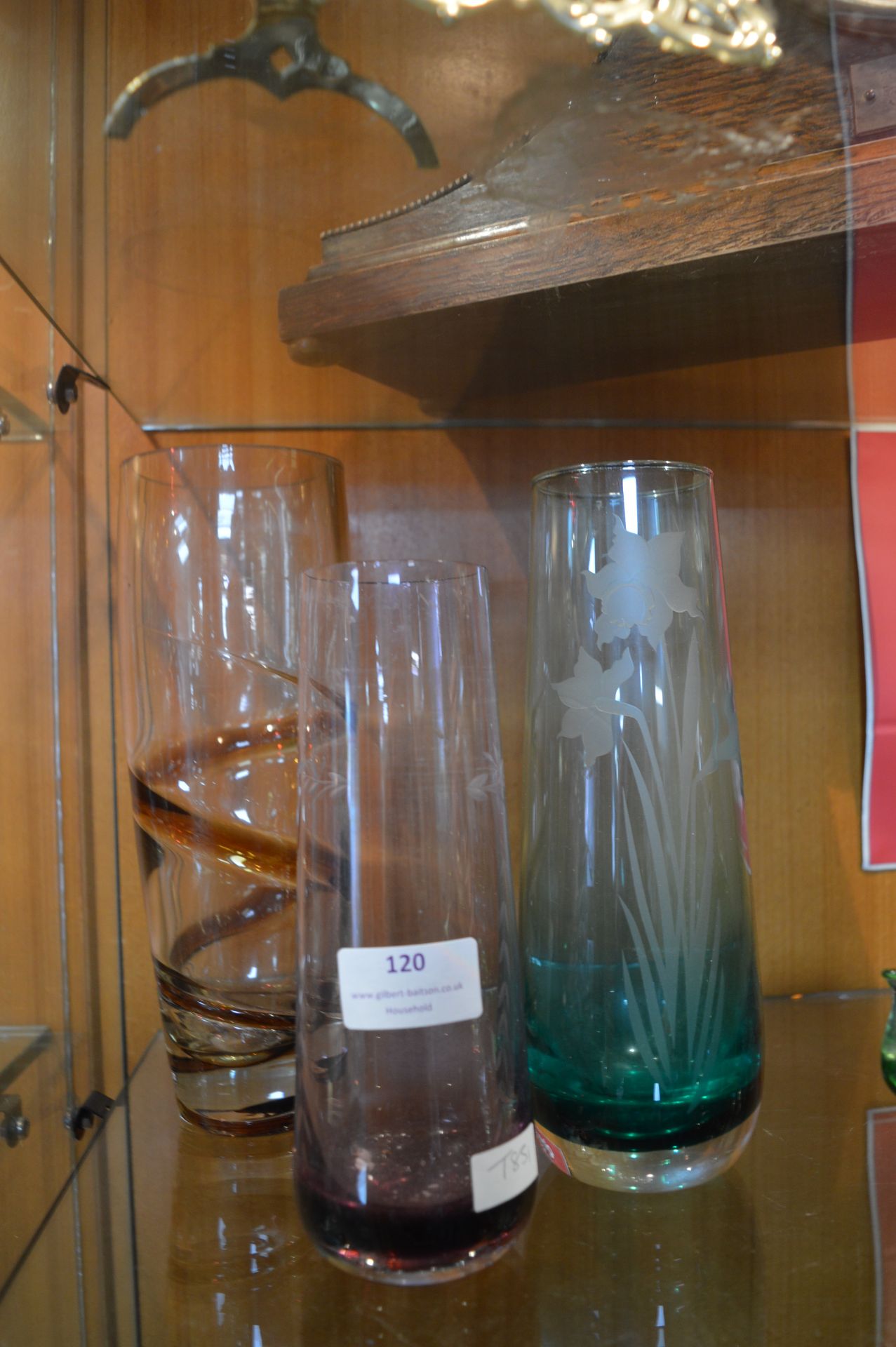 Three Retro Glass Vases